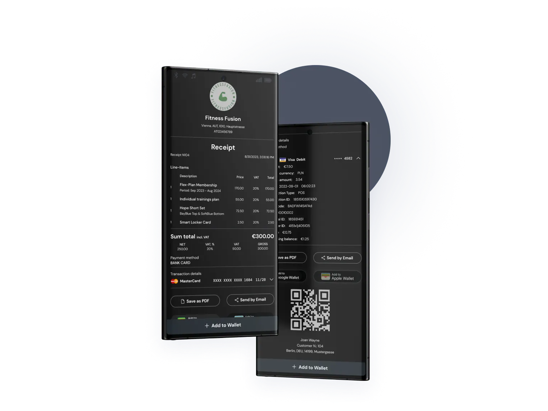 Digital Receipt merchant dashboard and configuration interfaces
